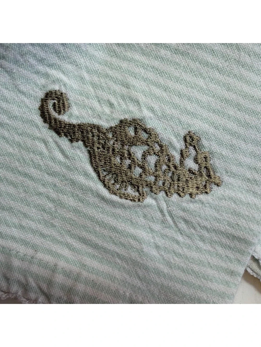 Sur La Table Cotton Stripe Coastal Cocktail Napkins Sea Shells Nautical Set Of 4